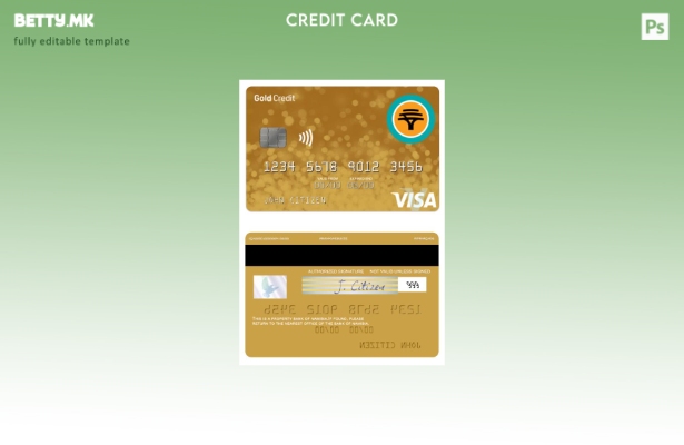 Модерен стил Шаблон за златна кредитна виза на Намибија Првата Народна банка